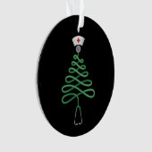 Stethoscope Christmas Tree Nurse Scrub Xmas Ornament (Vorderseite)