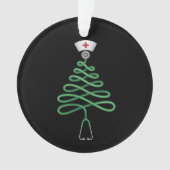 Stethoscope Christmas Tree Nurse Scrub Xmas Ornament (Vorderseite)