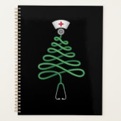 Stethoscope Christmas Tree Nurse Scrub Xmas Planer (Vorderseite)