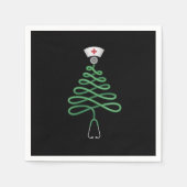 Stethoscope Christmas Tree Nurse Scrub Xmas Serviette (Vorderseite)