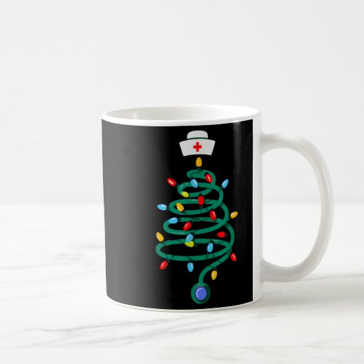 Stethoscope Christmas Tree Registered Doctor Nurse Kaffeetasse (Rechts)
