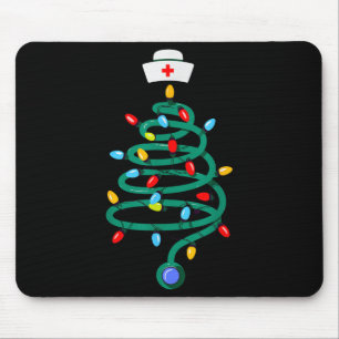 Stethoscope Christmas Tree Registered Doctor Nurse Mousepad