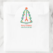 Stethoscope Christmas Tree Runder Aufkleber (Tasche)