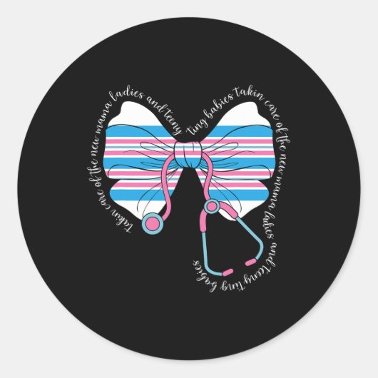 Stethoscope Coquette Bow Ba2 Runder Aufkleber (Vorderseite)