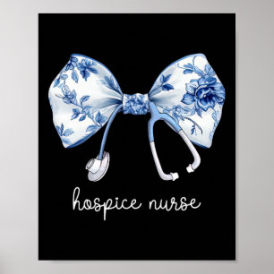 Stethoscope Coquette Bow Hospice Nurse Aide Pallia Poster