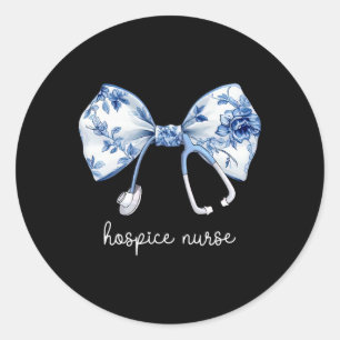 Stethoscope Coquette Bow Hospice Nurse Aide Pallia Runder Aufkleber
