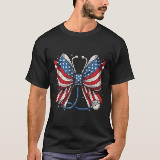Stethoscope Coquette Bow Rn Nurse 4. T-Shirt (Vorderseite)