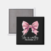 Stethoscope Coquette Bow Sie ist es wert Christlic Magnet (Vorderseite/Rückseite)