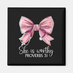 Stethoscope Coquette Bow Sie ist es wert Christlic Magnet