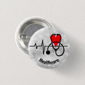 Stethoscope Doctor Nurse Health Button (Vorne & Hinten)