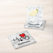 Stethoscope Doctor Nurse Health Rechteckiger Pappuntersetzer (Vor Ort)