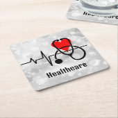 Stethoscope Doctor Nurse Health Rechteckiger Pappuntersetzer (angewinkelt)