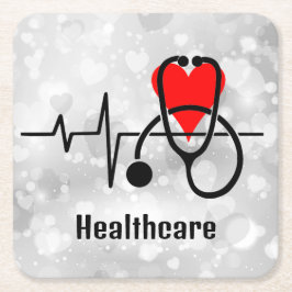 Stethoscope Doctor Nurse Health Rechteckiger Pappuntersetzer