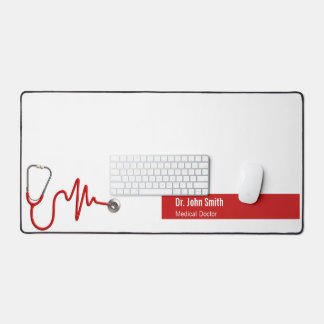 Stethoscope ECG Wave EKG Heartbeat Line Medical Schreibtischunterlage