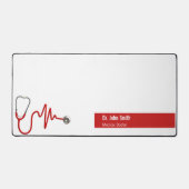 Stethoscope ECG Wave EKG Heartbeat Line Medical Schreibtischunterlage (Vorderseite)