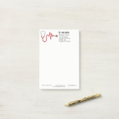 Stethoscope ECG Wave EKG Medical Heartbeat Line Post-it Klebezettel (Auf Schreibtisch)