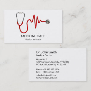 Stethoscope ECG Wave Medical EKG Heartbeat Line Visitenkarte