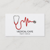 Stethoscope ECG Wave Medical EKG Heartbeat Line Visitenkarte (Vorderseite)