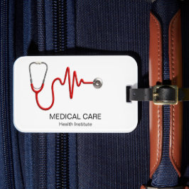 Stethoscope EKG Heartbeat EKG Wave Line Medical Gepäckanhänger