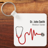 Stethoscope EKG Heartbeat EKG Wave Line Medical Schlüsselanhänger (Vorderseite)