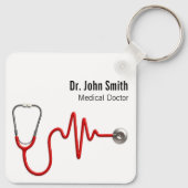 Stethoscope EKG Heartbeat EKG Wave Line Medical Schlüsselanhänger (Rückseite)
