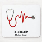 Stethoscope EKG Heartbeat Line ECG Wave Medical Mousepad (Vorne)