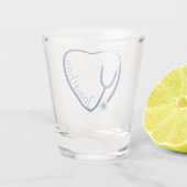 Stethoscope Heart Blue Fun Schnapsglas (Rückseite)