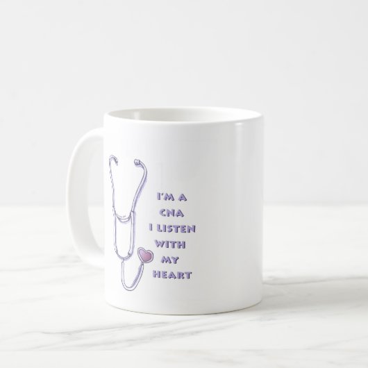 Stethoscope Heart CNA Nurse Kaffeetasse (Vorderseite Links)