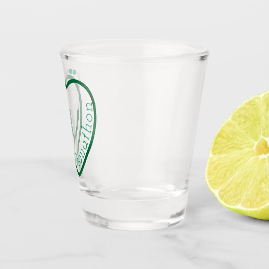 Stethoscope Heart Green Fun Valentine Schnapsglas (Rechts)