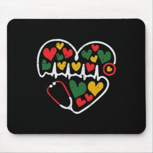 Stethoscope Heart Juneteenth Melanin Nurse African Mousepad