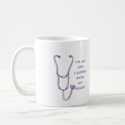 Stethoscope heart LPN Nurse Kaffeetasse (Links)