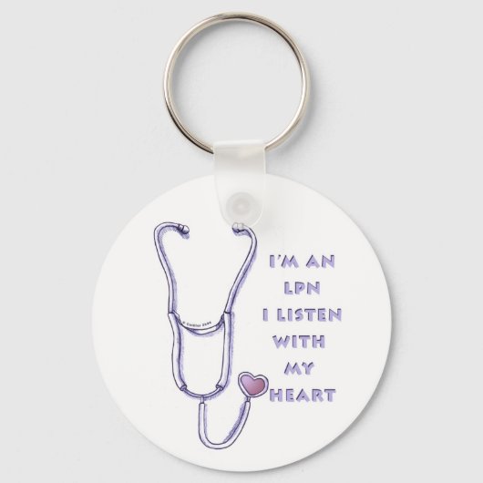 Stethoscope heart LPN Nurse Schlüsselanhänger (Vorderseite)
