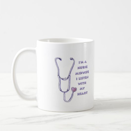 Stethoscope Heart Midfrau Nurse Kaffeetasse (Links)
