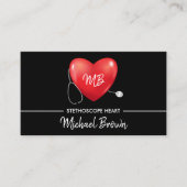 Stethoscope Heart Nurse Doctor Medical Health Visitenkarte (Vorderseite)