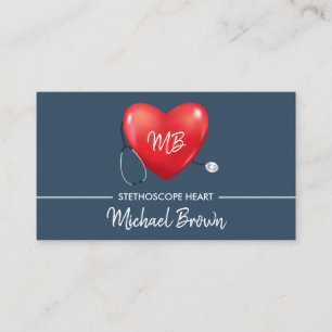 Stethoscope Heart Nurse Doctor Medical Healthcare Visitenkarte