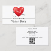 Stethoscope Heart Nurse Doctor qr Code Visitenkarte (Vorne/Hinten)