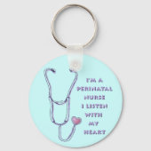 Stethoscope Heart Perinatal Nurse Schlüsselanhänger (Vorderseite)