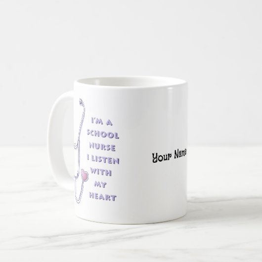 Stethoscope Heart School Nurse Kaffeetasse (Vorderseite Links)