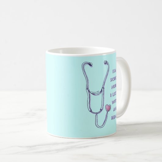 Stethoscope Heart School Nurse Kaffeetasse (VorderseiteRechts)