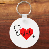 Stethoscope Heartbeat Heart Schlüsselanhänger (Vorderseite)