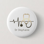Stethoscope Heartbeat Medical Button (Vorderseite)