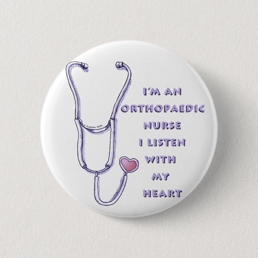 Stethoscope Herz Orthopädie Krankenschwester Button (Vorderseite)
