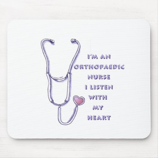 Stethoscope Herz Orthopädie Krankenschwester Mousepad (Vorne)