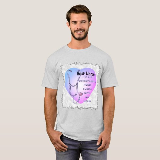 Stethoscope Herz Orthopädie Krankenschwester T-Shirt (Vorne ganz)