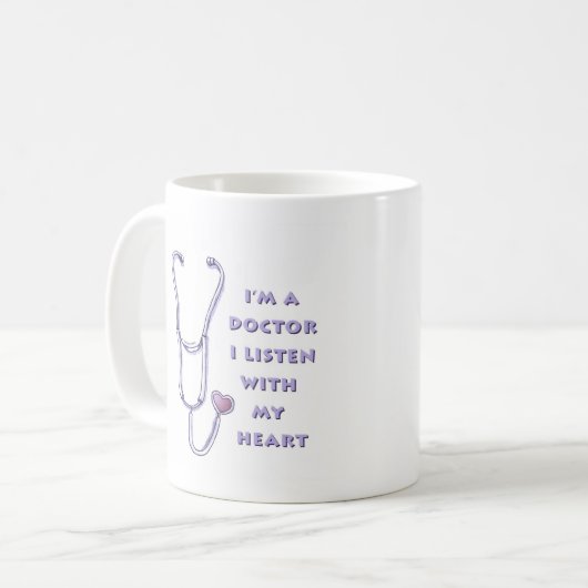 Stethoscope Herzarzt Kaffeetasse (Vorderseite Links)