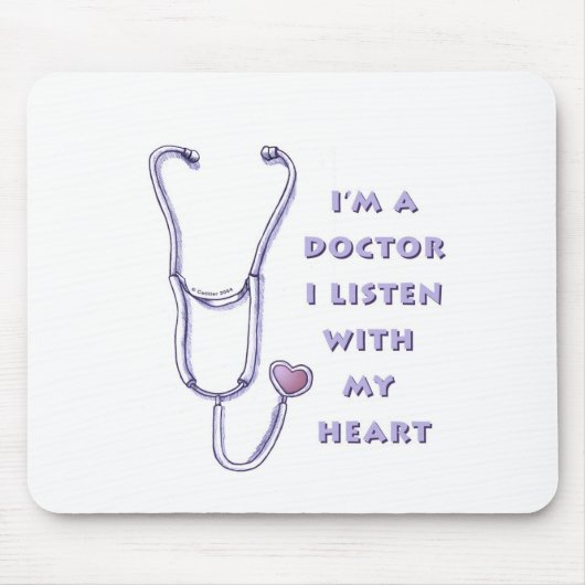 Stethoscope Herzarzt Mousepad (Vorne)