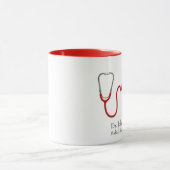 Stethoscope Medical ECG Wave EKG Heartbeat Line Tasse (Zentrum)