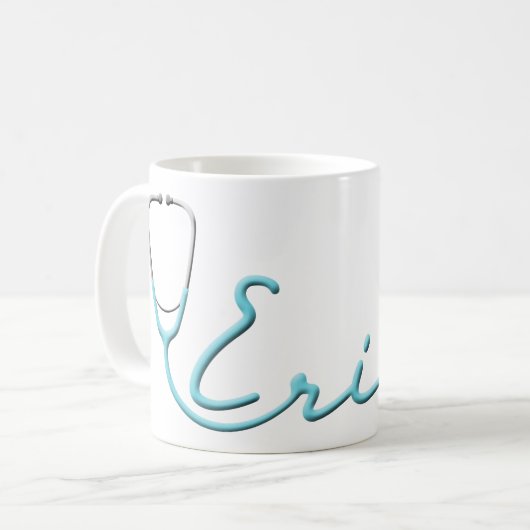 Stethoscope Name Erica Kaffeetasse (Vorderseite Links)