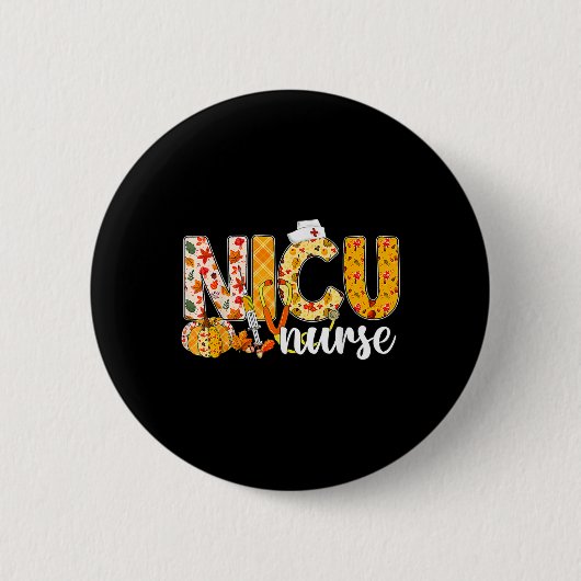 Stethoscope NICU Nurse Fall Yall Herbst Witz als Button (Vorderseite)