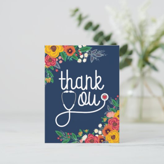 Stethoscope Nurse Doctor Postkarte (Stehend Vorderseite)